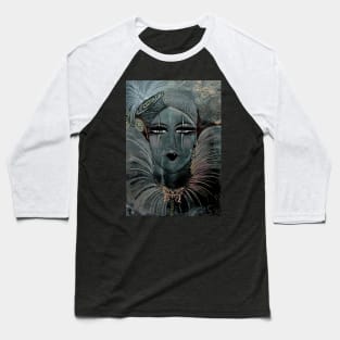 FRENCH PIERROT PERFORMER VINTAGE OIL PASTEL COLLAGE WITH EMBELLISHMENT GOLD METALLIC POSTER Baseball T-Shirt